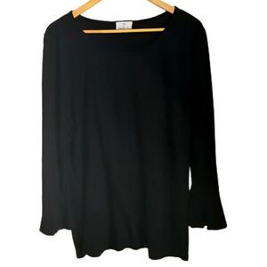 Anthropologie / t.la Black Cotton & Modal Casual Long Sleeves T-Shirt Sz Medium